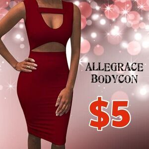 $5 ADD ON ITEM ALLEGRACE BODYCON RED DRESS